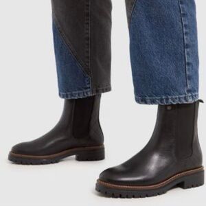 Barbour Black Leather Ankle Boots